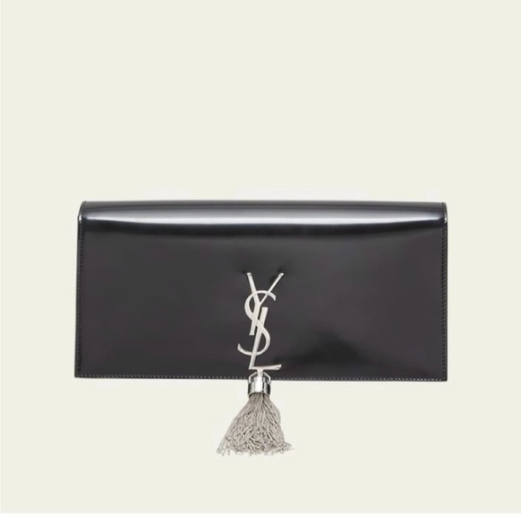 Yves Saint Laurent Black Leather Clutch - Picture 3 of 11